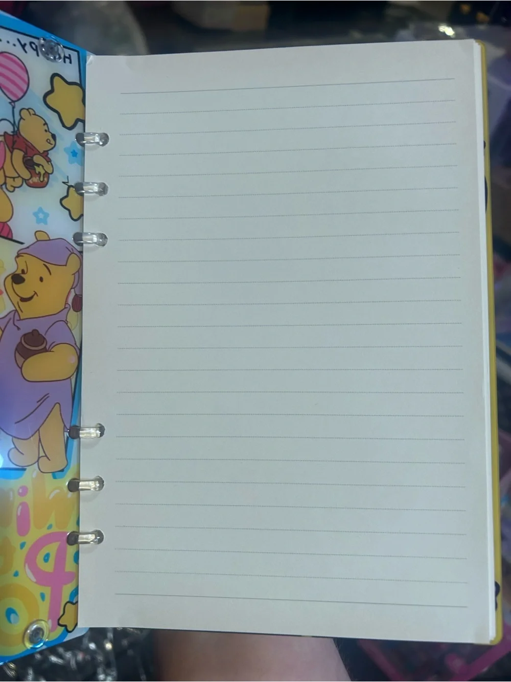Winnie the Pooh Shaker Notebook - Blue & Yellow